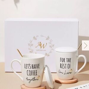Elegant White Coffee Mugs Set by A&N